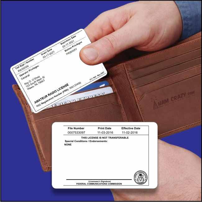 FCC Amateur Radio License Reference Copy Card FCC Amateur Radio License Reference Copy Card